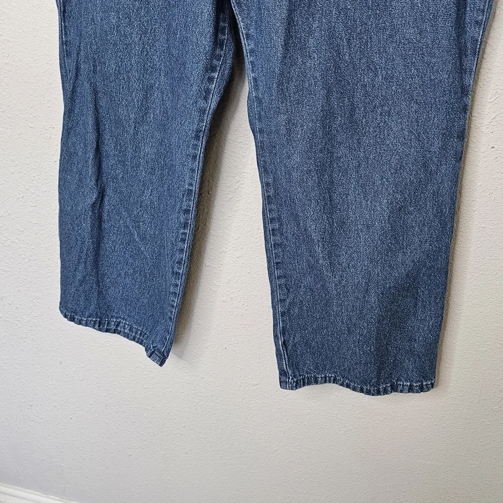 Chic Womens 16 Petite Elastic Waist Blue Jean Pull‎ On Pants High Rise Stretch